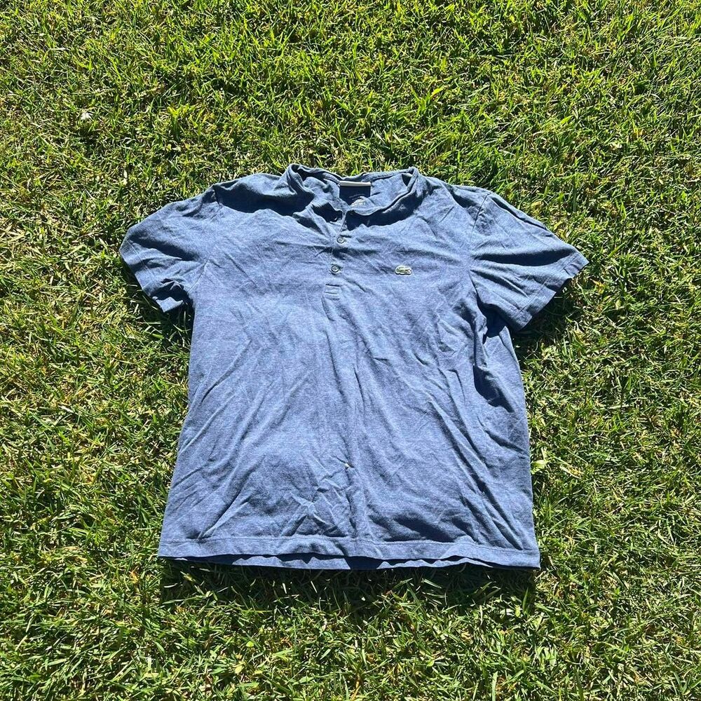 lacoste navy henley men’s size L